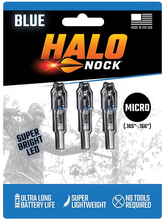 Micro Lighted Nocks Fits .165-.166 Internal Diameter Arrows, Blue