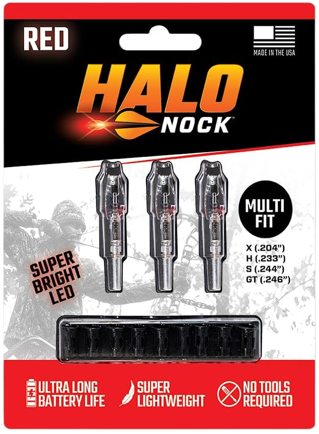 Lighted Nocks Fits .204, .233, & .244-.246 Internal Diameter Arrows, Red